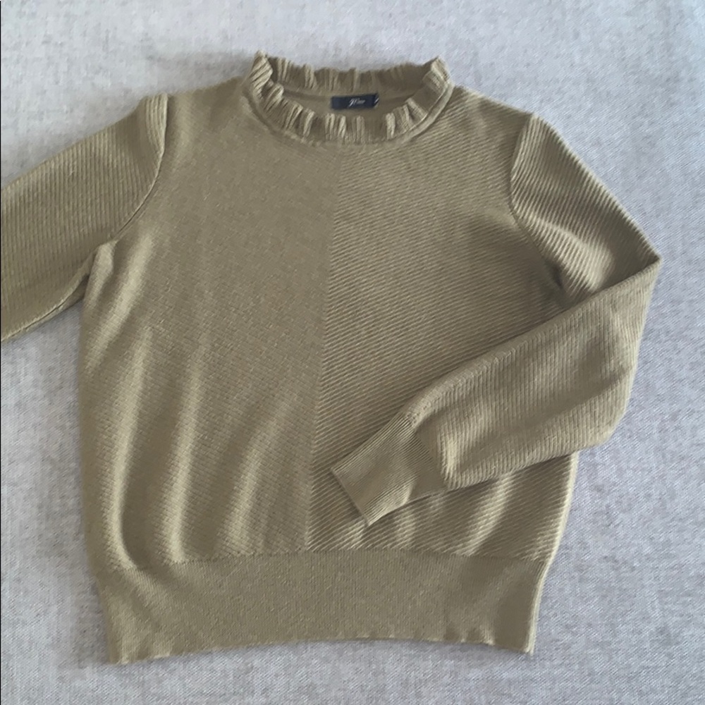 J Crew Ruffle Neck Sweater